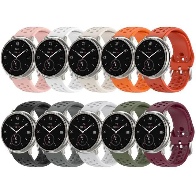 Alt view image 2 of 7 - Band Replacement for Amazfit Active 2 1/GTS 2 2e 3 4 4 Mini/GTR Mini/GTR 42mm, 20mm Quick Release Silicone Band Replacement for Amazfit Bip 3/3 Pro/U/U Pro/S/S lite/Lite