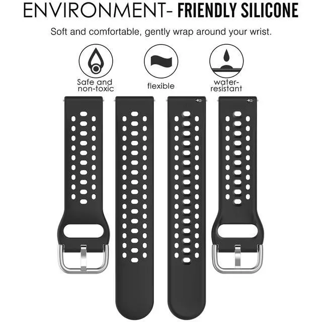 Alt view image 3 of 7 - Band Replacement for Amazfit Active 2 1/GTS 2 2e 3 4 4 Mini/GTR Mini/GTR 42mm, 20mm Quick Release Silicone Band Replacement for Amazfit Bip 3/3 Pro/U/U Pro/S/S lite/Lite