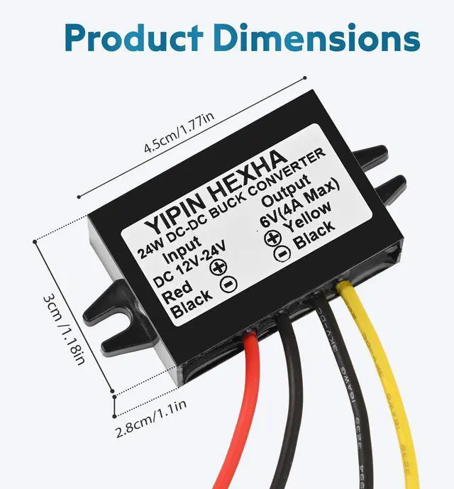 Alt view image 6 of 7 - DC 12V 24V to 6V 4A 24W Step Down Converter Voltage Regulator Buck Module 8-32V Input DC Power Reducer Transformer 2-Pcs