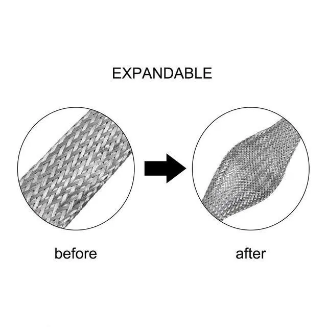 Alt view image 3 of 4 - 3.3Ft - 41/64 Inch 304 Stainless Steel Sleeving Expandable Hose Cover