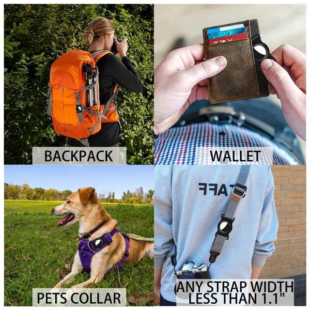 Alt view image 3 of 6 - Metal Air-Tag Case, Compatible with AirTag Holder Tracker Anti-Lost Protector Cover, Slim Aluminum Accessories with Cash Strap for RFID Blocking Front Pocket Carbon Fiber Rigid Wallet