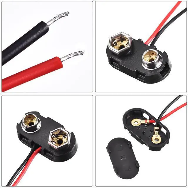 Alt view image 6 of 7 - 6 Sets 110dB Electronic Mini Piezo Alarm Siren DC 12V Insurance Anti-Theft High-Decibel Buzzer Alarm T Type Buckle Connector 9V Battery Clip Plastic Hard Shell Black Car Safes (S16X6+T9V)