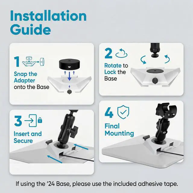 Alt view image 2 of 7 - Adjustable Pole Mount Clamp for Starlink Mini with Round Adapter | RV mounting bracket for compatible rails, ladders, pipes, roof racks, shelves, boats and outdoor setups
