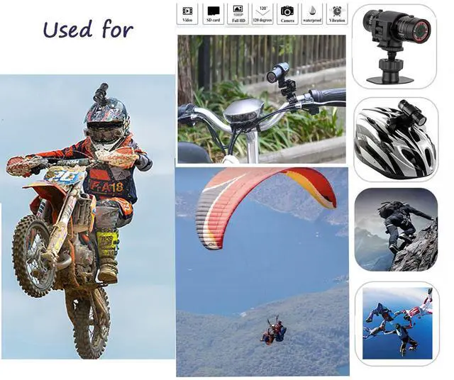 Alt view image 3 of 7 - 1080P Motorcycle Helmet Camera for Cycling & Outdoor Use,With TF32G | Aluminum Alloy Housing, 120° Wide Angle, Loop Recording, Supports Up to 128GB TF Card, Ideal for Motorcycle & Bicycle