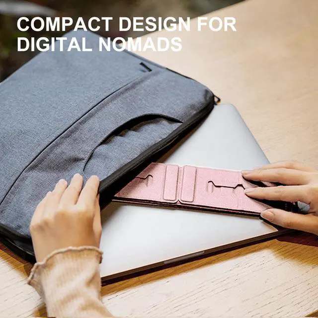 Alt view image 2 of 6 - Magnetic Adjustable Travel Laptop Stand for Digital Nomads and Business Travelers. Compact, Foldable, and Ideal for Desk Use. Elevate Your Work Experience with Our Laptop Riser on the Go