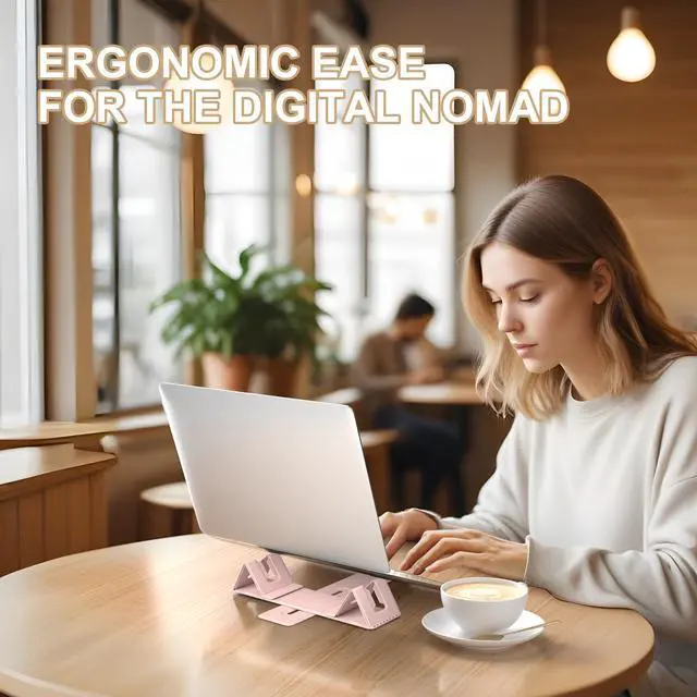 Alt view image 4 of 6 - Magnetic Adjustable Travel Laptop Stand for Digital Nomads and Business Travelers. Compact, Foldable, and Ideal for Desk Use. Elevate Your Work Experience with Our Laptop Riser on the Go