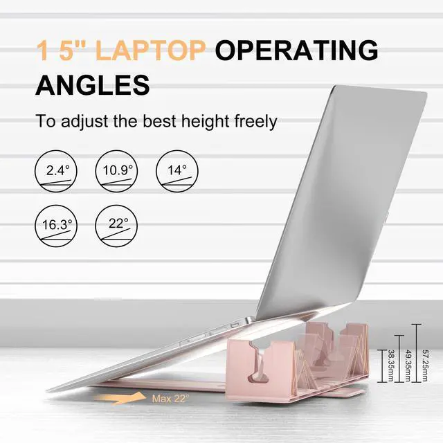 Alt view image 5 of 6 - Magnetic Adjustable Travel Laptop Stand for Digital Nomads and Business Travelers. Compact, Foldable, and Ideal for Desk Use. Elevate Your Work Experience with Our Laptop Riser on the Go