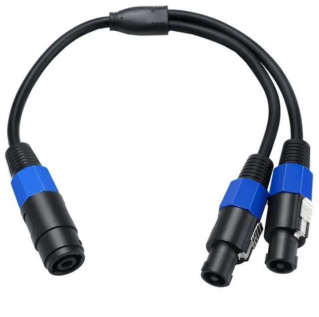 Main image of 0.5 Meter Twist Lock Speakon Speaker Cable, 2 Conductor 22 AWG Copper, 1 Female to 2 Male Plug Splitter Extension Cable for Pro DJ PA Gig Stage Speaker Monitor