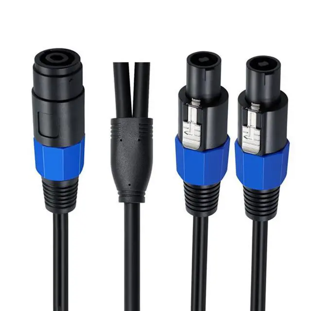 Alt view image 2 of 3 - 0.5 Meter Twist Lock Speakon Speaker Cable, 2 Conductor 22 AWG Copper, 1 Female to 2 Male Plug Splitter Extension Cable for Pro DJ PA Gig Stage Speaker Monitor