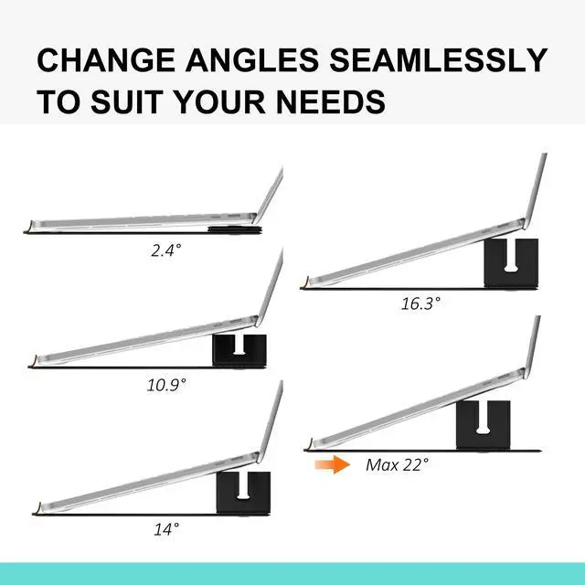 Alt view image 6 of 6 - Magnetic Adjustable Travel Laptop Stand for Digital Nomads and Business Travelers. Compact, Foldable, and Ideal for Desk Use. Elevate Your Work Experience with Our Laptop Riser on the Go (Dark Gray)