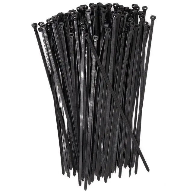 Alt view image 7 of 7 - 150pcs Push Mount Zip Ties 8 inch, Self Locking Straps Cable Zip Tie with Stainless Steel Metal Tooth Locking Device Heavy Duty Nylon Zip Tie Clips (8", Black)