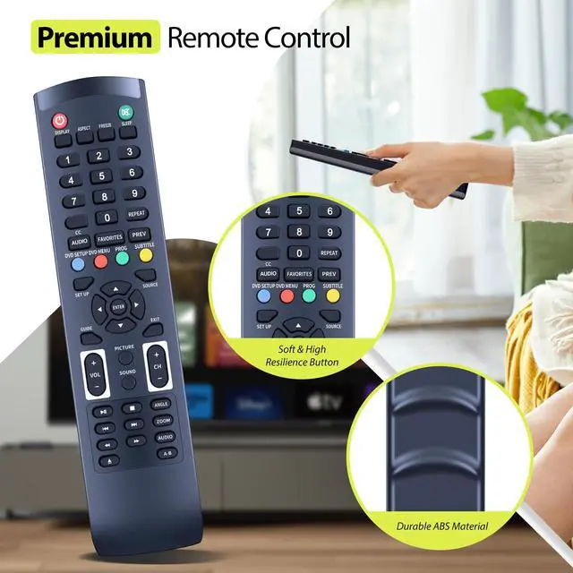 Alt view image 3 of 6 - Remote Control for GPX Smart LCD LED HDTV TV TDE3274B,TDE1384B | TDE3274BP,TDE4074BU,TDE4074R,TDE5074B,TDE4074W