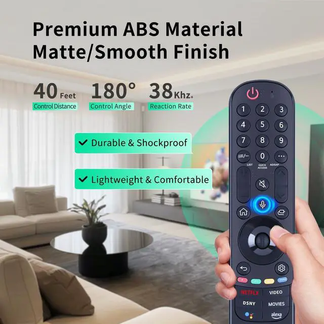 Alt view image 5 of 7 - AKB76039904 MR22GA Replacement Remote for LG TV 43UQ75006LF, 43UQ80006LB | For LG AKB76039904, MR22GA, 43UQ75006LF, 43UQ80006LB, 43UQ9000PSD, 50UQ75006LF, 50UQ80006LB Replacement TV Remote Control