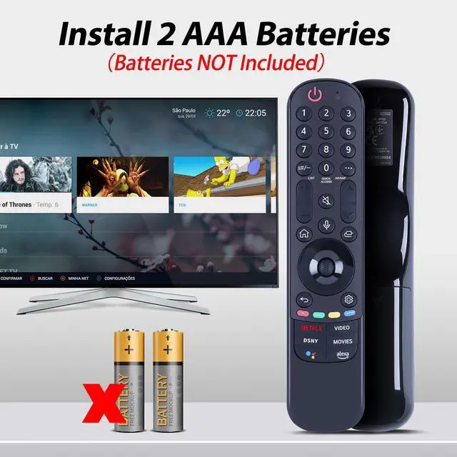 Alt view image 7 of 7 - AKB76039904 MR22GA Replacement Remote for LG TV 43UQ75006LF, 43UQ80006LB | For LG AKB76039904, MR22GA, 43UQ75006LF, 43UQ80006LB, 43UQ9000PSD, 50UQ75006LF, 50UQ80006LB Replacement TV Remote Control