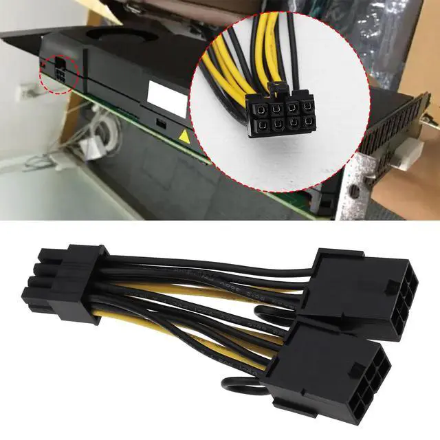 Alt view image 2 of 7 - 2pcs Graphics Card Power Cable 18AWG Tin-Plated Copper CPU 8 Pin Male to Dual P-CIE 8 Pin Female Cable 030-0571-000 Compatible with Tesla K80 M40 M60