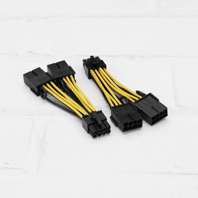 Alt view image 7 of 7 - 2pcs Graphics Card Power Cable 18AWG Tin-Plated Copper CPU 8 Pin Male to Dual P-CIE 8 Pin Female Cable 030-0571-000 Compatible with Tesla K80 M40 M60