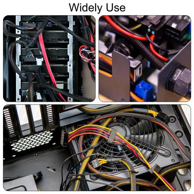 Alt view image 5 of 5 - PET Expandable Sleeving 25ft 3/8" White Cable Management Sleeve Cord Organizer for Wrap Protect Cable