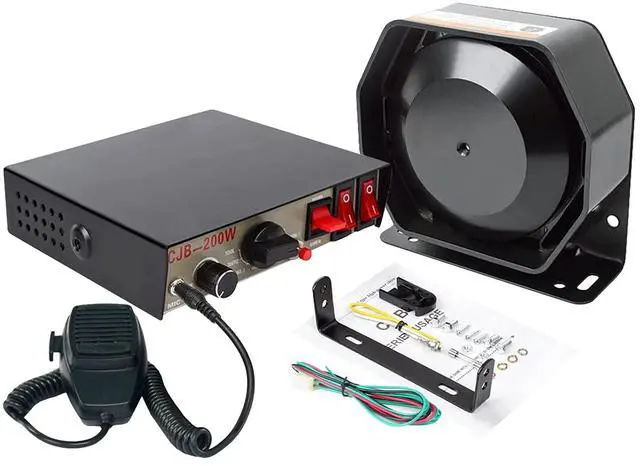 Main image of Car Siren Speaker Police Siren Speaker Car Pa System, Dc12v 200w 9 Tones Wired Handheld Microphone Loudspeaker Emergency Siren Electronic