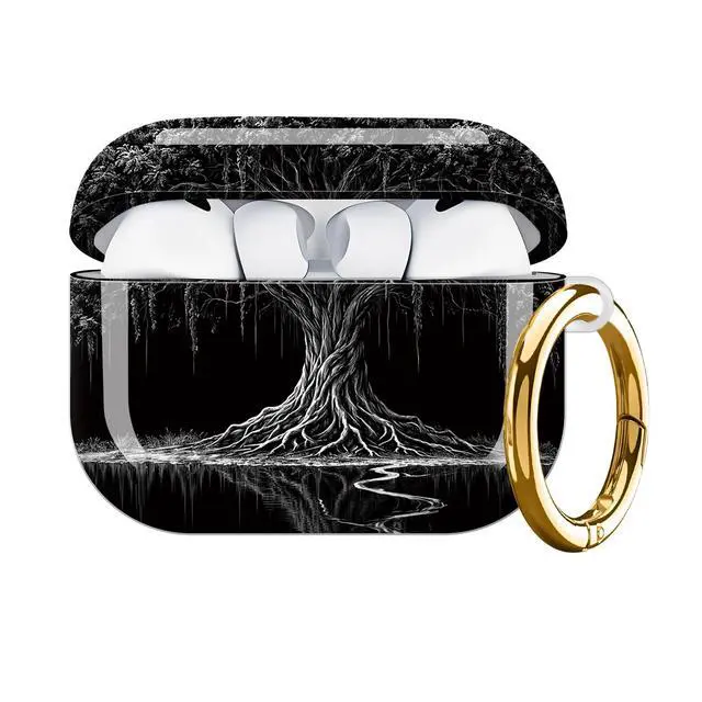 Alt view image 7 of 7 - Hard Protective Case for AirPod Pro 3, Shockproof Durable Shell with Keychain, Cute Stylish Design(Mystic Tree Reflection)