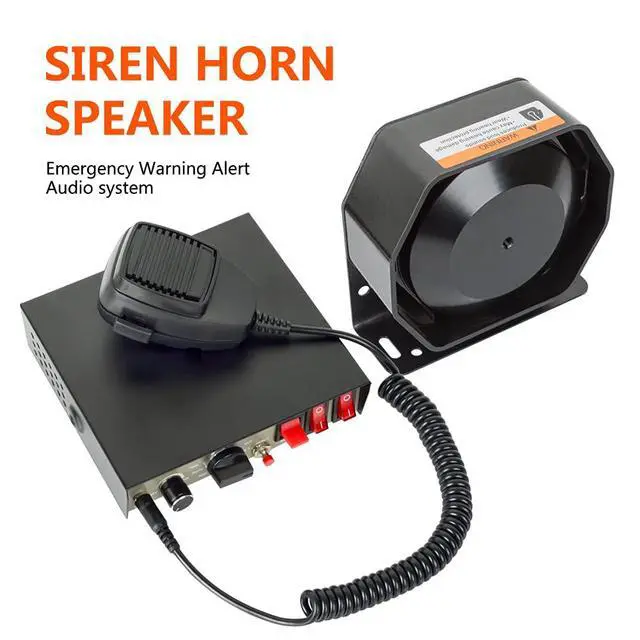 Alt view image 6 of 7 - Car Siren Speaker Police Siren Speaker Car Pa System, Dc12v 200w 9 Tones Wired Handheld Microphone Loudspeaker Emergency Siren Electronic