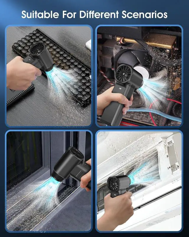 Alt view image 6 of 7 - Compressed Air Duster, 300000RPM 500g Air Blaster PC Cleaner for Keyboard, Computer Cleaner Deep Cleaning, Component,Air Bed,Compressed Air Can-No Canned Air Duster, Rechargeable Air Blower