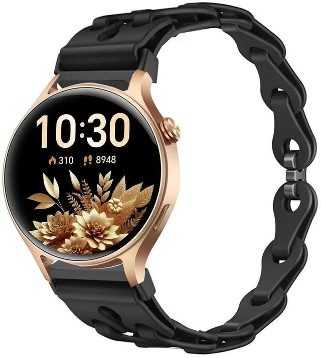 Main image of Compatible for Aeac Smart Watch Bands, 20mm, 22mm Quick Release Elastic Silicone Hollowed Out Replacement Straps Compatible for Aeac AR01 1.32 Inches Round, W208 Plus, IDW19, IDW28, GTX12