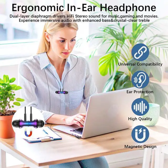 Alt view image 2 of 6 - USB C Earbuds for Samsung S26 S25 Wired C Plug Headphones 90° Right Angle | Type-C Earphones for Google Pixel 10a 9 Pro for iPhone 17 Pro 16 15 Cord Headphone with Microphone Volume Control Purple