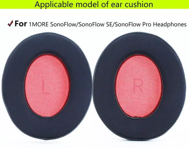 Alt view image 2 of 5 - Replacement Ear Pads Compatible with 1MORE SonoFlow Black | Also suitable for 1MORE SonoFlow SE/SonoFlow Pro headphones Cool ice gel/memory foam ear pads and earmuffs