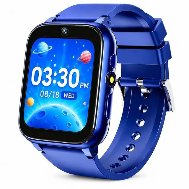 Main image of 1.69'' Kids Smart Watch for Boys Girls, Blue | Includes 2 screen protectors, 1GB SD card and school mode
