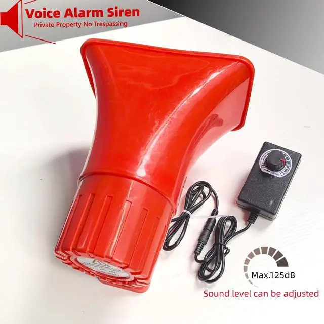Alt view image 2 of 6 - Outdoor Alarm Security Siren, AC110V Red Safety Horn for Public Emergency Alarms with Adjustable Volume,Long Range, 120 Decibels, Remotely Activate with Wi-Fi Socket (Sold Separately)