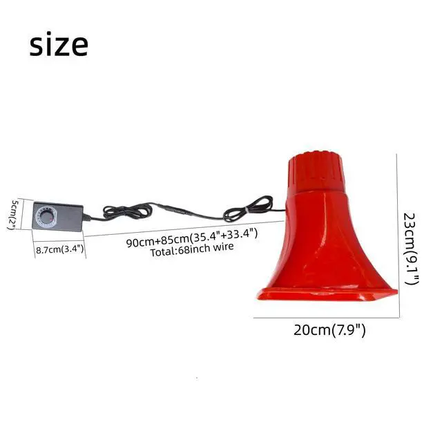 Alt view image 3 of 6 - Outdoor Alarm Security Siren, AC110V Red Safety Horn for Public Emergency Alarms with Adjustable Volume,Long Range, 120 Decibels, Remotely Activate with Wi-Fi Socket (Sold Separately)