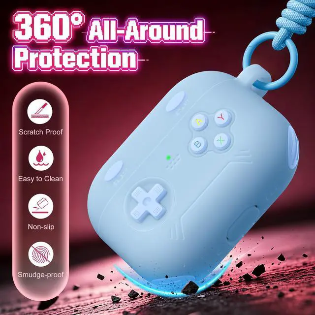 Alt view image 3 of 6 - for Airpods Pro 3 Case Cute Game Console Design with Detachable Lanyard | Full Body Soft Silicone Compatible with Apple AirPod Pro 3rd Generation Cover with Cleaner Kit,Shockproof,Anti-Scratch