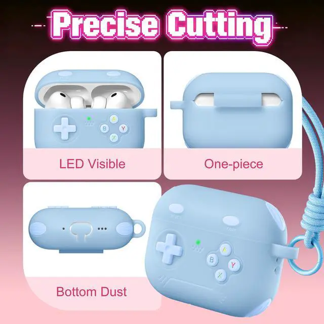 Alt view image 4 of 6 - for Airpods Pro 3 Case Cute Game Console Design with Detachable Lanyard | Full Body Soft Silicone Compatible with Apple AirPod Pro 3rd Generation Cover with Cleaner Kit,Shockproof,Anti-Scratch