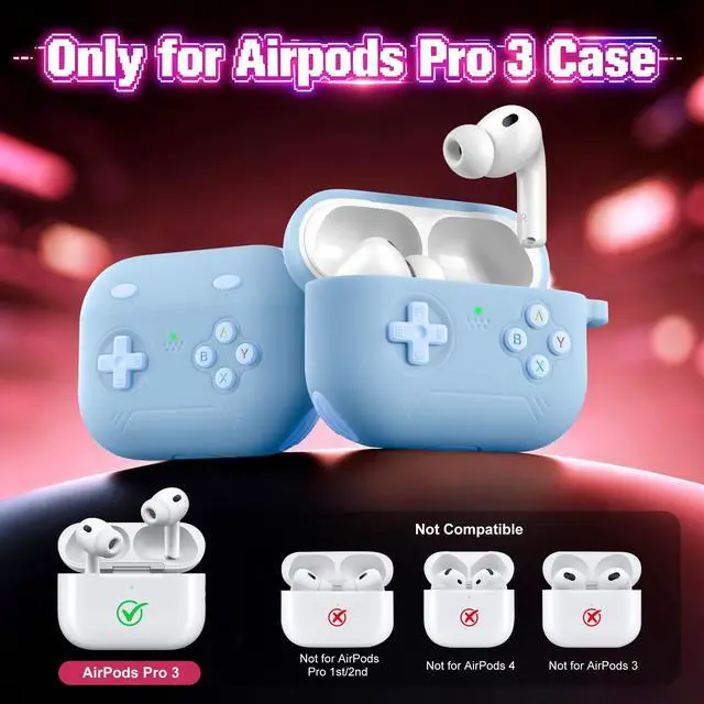 Alt view image 6 of 6 - for Airpods Pro 3 Case Cute Game Console Design with Detachable Lanyard | Full Body Soft Silicone Compatible with Apple AirPod Pro 3rd Generation Cover with Cleaner Kit,Shockproof,Anti-Scratch