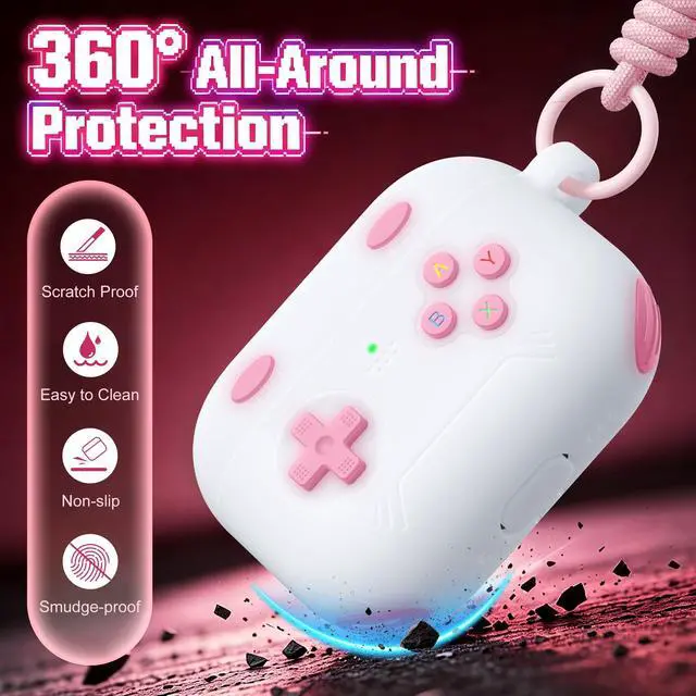 Alt view image 3 of 6 - for Airpods Pro 3 Case Cute Game Console Design with Detachable Lanyard | Full Body Soft Silicone Compatible with Apple AirPod Pro 3rd Generation Cover with Cleaner Kit,Shockproof,Anti-Scratch