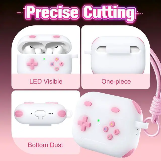 Alt view image 5 of 6 - for Airpods Pro 3 Case Cute Game Console Design with Detachable Lanyard | Full Body Soft Silicone Compatible with Apple AirPod Pro 3rd Generation Cover with Cleaner Kit,Shockproof,Anti-Scratch