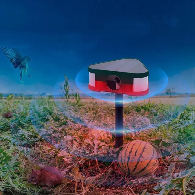 Alt view image 3 of 6 - Solar Sound & Light Alarm, 360° Smart Ultrasonic Motion Sensor Alarm with Remote Controller, 3x129db Super Loud Speakers & LED Flashing Light IP65 Waterproof 4 Work Mode for Home, Farm, Barn, Yard