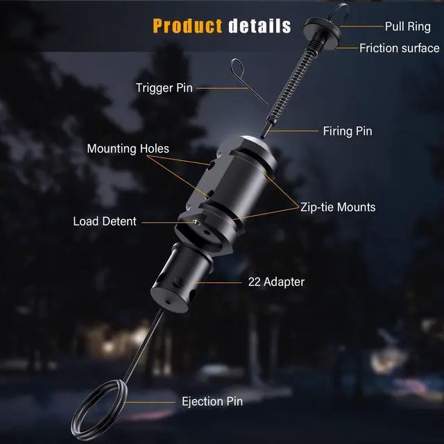 Alt view image 3 of 7 - Trip Alarm 12 Gauge Camping Device, Camping Safety Trip Alarm/Bear Deterrent(Included. 22Adapter)