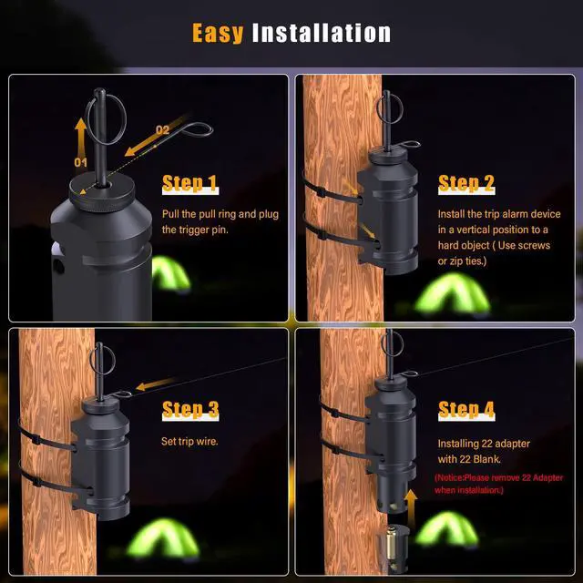 Alt view image 5 of 7 - Trip Alarm 12 Gauge Camping Device, Camping Safety Trip Alarm/Bear Deterrent(Included. 22Adapter)