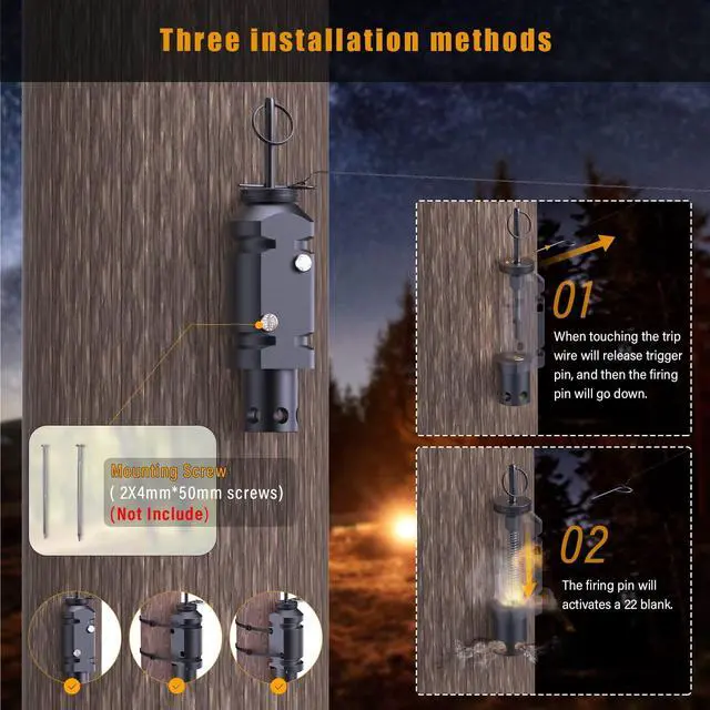 Alt view image 4 of 7 - Trip Alarm 12 Gauge Camping Device, Camping Safety Trip Alarm/Bear Deterrent(Included. 22Adapter)