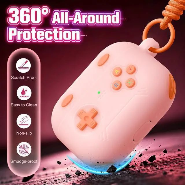 Alt view image 3 of 6 - for Airpods Pro 3 Case Cute Game Console Design with Detachable Lanyard | Full Body Soft Silicone Compatible with Apple AirPod Pro 3rd Generation Cover with Cleaner Kit,Shockproof,Anti-Scratch