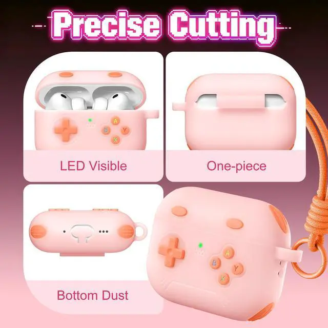Alt view image 5 of 6 - for Airpods Pro 3 Case Cute Game Console Design with Detachable Lanyard | Full Body Soft Silicone Compatible with Apple AirPod Pro 3rd Generation Cover with Cleaner Kit,Shockproof,Anti-Scratch