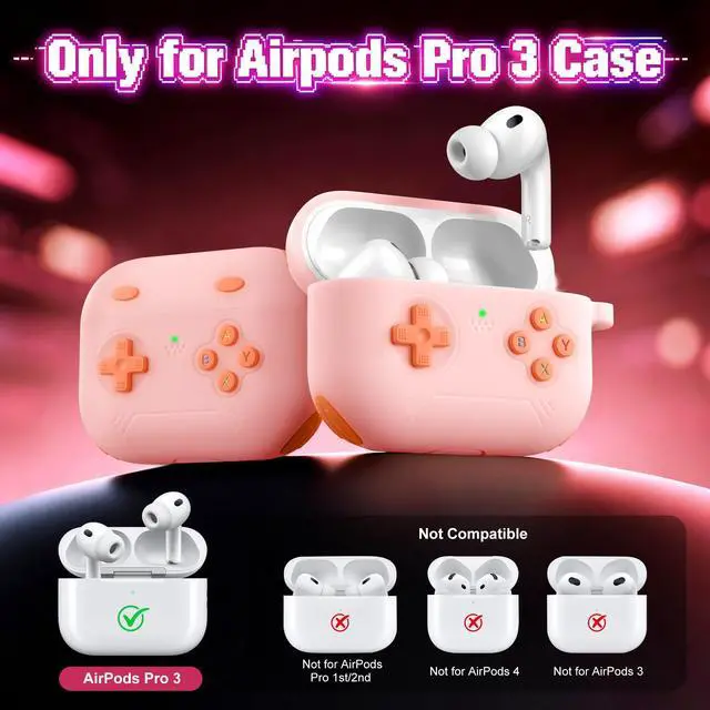 Alt view image 6 of 6 - for Airpods Pro 3 Case Cute Game Console Design with Detachable Lanyard | Full Body Soft Silicone Compatible with Apple AirPod Pro 3rd Generation Cover with Cleaner Kit,Shockproof,Anti-Scratch