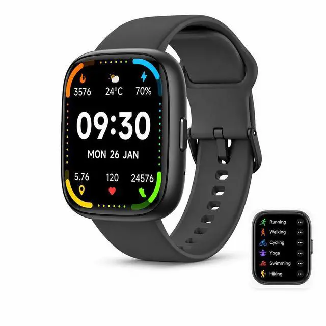 Main image of Ostark Smart Watch, Alexa Built-in, Bluetooth Call, 1.83" Touch Screen | IP68 Waterproof, display tracks heart rate, SpO2 & sleep, 100+ sports modes, Android and iOS smartphones