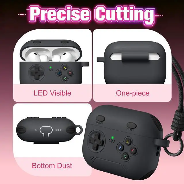 Alt view image 4 of 6 - for Airpods Pro 3 Case Cute Game Console Design with Detachable Lanyard | Full Body Soft Silicone Compatible with Apple AirPod Pro 3rd Generation Cover with Cleaner Kit,Shockproof,Anti-Scratch
