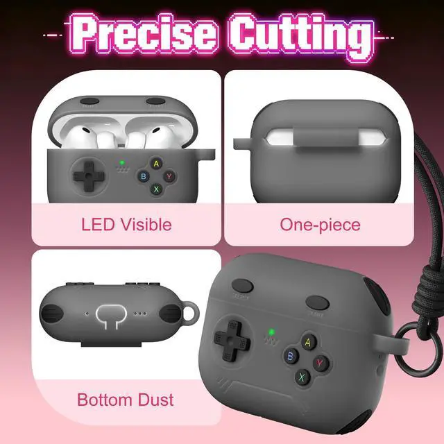 Alt view image 4 of 6 - for Airpods Pro 3 Case Cute Game Console Design with Detachable Lanyard | Full Body Soft Silicone Compatible with Apple AirPod Pro 3rd Generation Cover with Cleaner Kit,Shockproof,Anti-Scratch