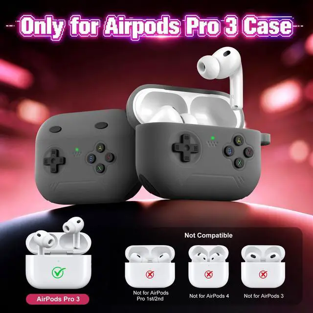 Alt view image 5 of 6 - for Airpods Pro 3 Case Cute Game Console Design with Detachable Lanyard | Full Body Soft Silicone Compatible with Apple AirPod Pro 3rd Generation Cover with Cleaner Kit,Shockproof,Anti-Scratch
