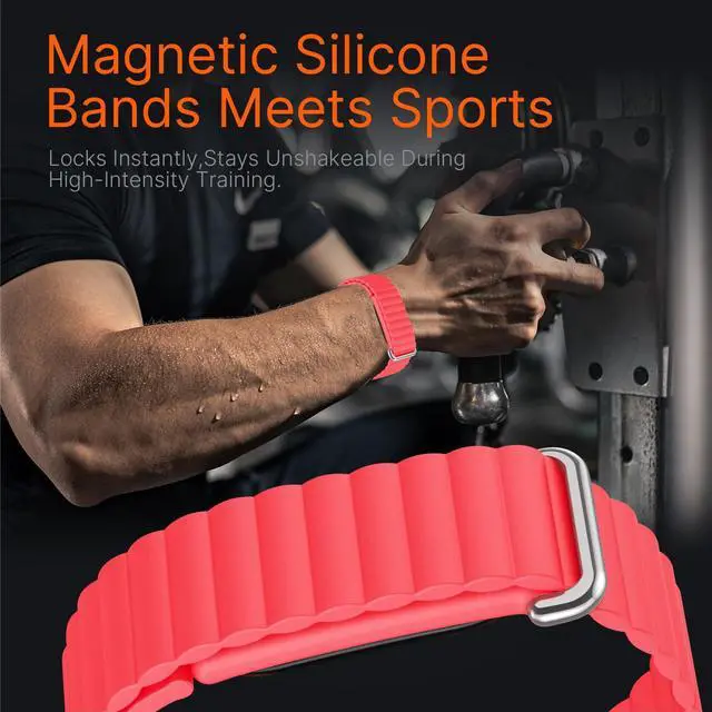 Alt view image 3 of 7 - Magnetic Silicone Bands Compatible for Google Fitbit Air Active Band | Auto Quick Lock Breathable Soft Loop Strap for Fitbit Air Men Women,Comfortable Sport Replacement Wristbands Accessories