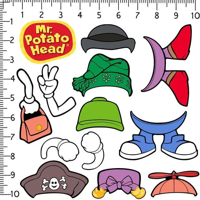 Alt view image 2 of 6 - Potato Head Pieces 50ct L Die-Cut Vinyl Stickers, Tablet, Skateboard & More