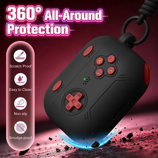 Alt view image 3 of 6 - for Airpods Pro 3 Case Cute Game Console Design with Detachable Lanyard | Full Body Soft Silicone Compatible with Apple AirPod Pro 3rd Generation Cover with Cleaner Kit,Shockproof,Anti-Scratch